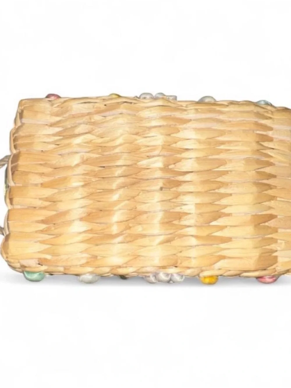 Handmade 70s Woven Raffia Basket